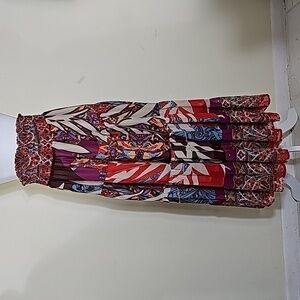 Cache Multicolor Tiered Peasant Skirt Size Sm